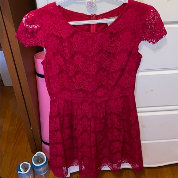 GENTLY USED Forever 21 Red Lace Dress - Picture 3 of 4